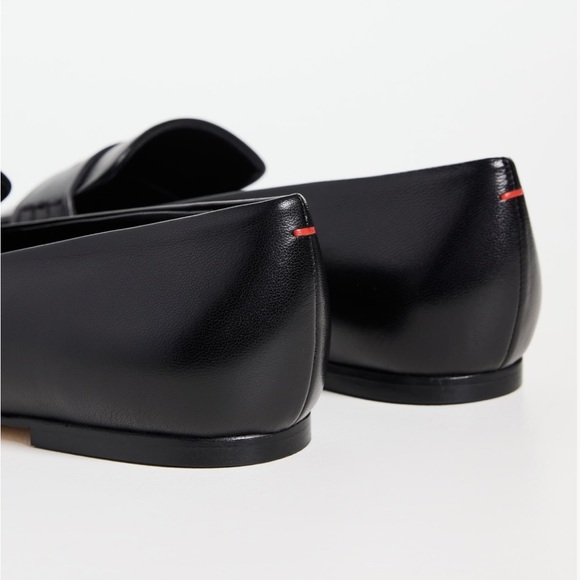 NIB Aeyde Tom Square Toe Calf Leather Black Penny Loafer - Picture 6 of 14